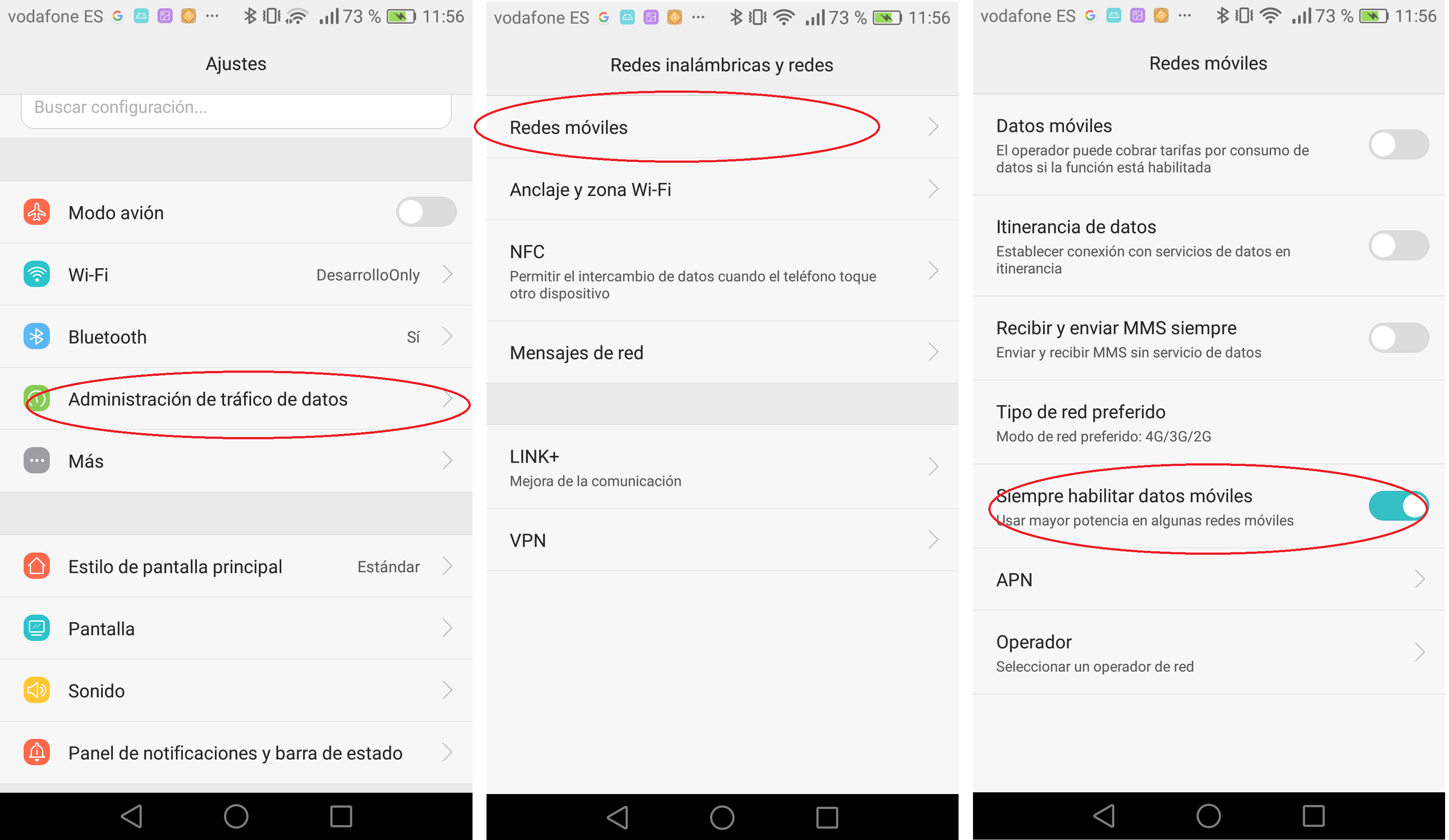 Ajustes dispositivos Huawei